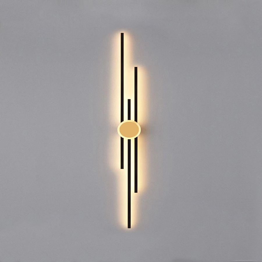 Modern Mount LED Iron Ceiling Lamp 220V Bronze Gold Body Linear Shade Decorative Wall Sconces Living Room Bedroom Lighting