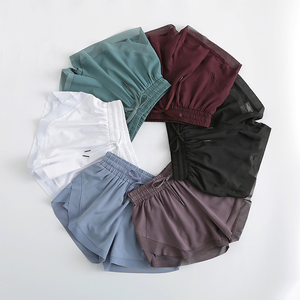 Nouveau pantalon large à jambes droites pour femmes, couleur unie, taille élastique, style coréen, épais, taille haute, décontracté, <span class=keywords><strong>short</strong></span> ample - Product Image 2