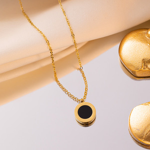 Collier de niche de luxe de célébrité en ligne pour filles Titanium Colorfast Roman avec chaîne à maillons de style vintage Clavicule Pendentif <span class=keywords><strong>Net</strong></span> - Product Image 2