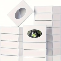 Cajas de Regalo Personalizadas con Logotipo Ovalado Multiusos, de Cartón Corrugado Reciclado, con Ventana, Laminado Mate, Grabado en Relieve, para Jabón