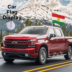 Drapeau de fenêtre de voiture pour le défilé du festival Newroz au Kurdistan, 12x18 pouces, personnalisé, soleil doré à 21 rayons, bannière automobile avec poteau à clip en plastique - Product Image 5