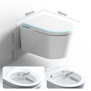 Inodoro inteligente montado <span class=keywords><strong>en</strong></span> la <span class=keywords><strong>pared</strong></span> personalizado sin límite de presión de agua Escudo de espuma multifuncional montado <span class=keywords><strong>en</strong></span> la <span class=keywords><strong>pared</strong></span> Control de voz - Product Image 6