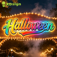 Enseigne néon LED personnalisée pour Halloween – Fantôme effrayant, citrouille Jack-o'-lantern – Personnalisation rapide pour entreprises publicitaires, fêtes, bars, parcs d'attractions