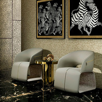 Fauteuil italien léger et luxueux imprimé léopard fauteuil de loisirs villa home designer personnalité en cuir pour salon
