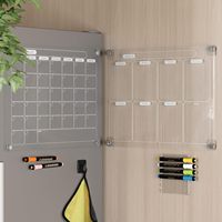 Tableau blanc magnétique 24x36 pouces, planificateur de calendrier, tableau de calendrier non daté effaçable à sec pour la planification mensuelle, maison, bureau