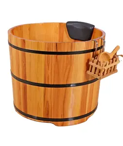 factory custom wooden freestanding bathtub, cheap round wooden bathtub supplier, cedar wood cypress wooden bathtubs wholesale