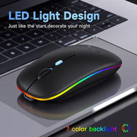 Ratón Recargable Ligero de Doble Modo, Bluetooth 2.4G USB, Ratón Inalámbrico Silencioso para Computadora, Portátil, Tableta, Macbook