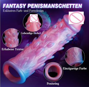 Phantom-Drachenhaut-Farbiger Speziell Geformter Wiederverwendbarer Realistischer <span class=keywords><strong>Penis</strong></span>-<span class=keywords><strong>Sleeve</strong></span> aus Weichem Wasserdichtem Flüssigem Silikon-Gummi, Verstärkt - Product Image 3