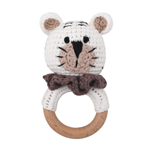 Giocattolo Naturale Personalizzabile Regolabile Ecologico Confortevole in Cotone all'Uncinetto a Forma di Coniglio <span class=keywords><strong>Amigurumi</strong></span> con <span class=keywords><strong>Sonaglio</strong></span> 14cm*7cm Unisex - Product Image 3