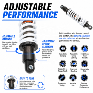 Amortisseur arrière de moto 300 mm, réglage de la force d'amortissement, ressort 8 mm pour Dirt Pit ATV UTV <span class=keywords><strong>Quad</strong></span> Dirt Bike Go Kart - Product Image 5
