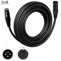 Lot de 2 câbles DMX512 de 50 pieds à 5 broches, 3 conducteurs, XLR mâle vers femelle, pour contrôleur d'éclairage de scène