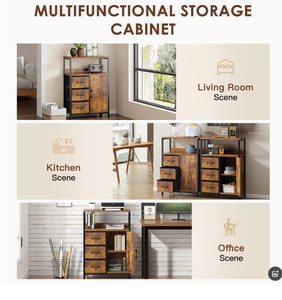 Sideboards and Buffet <strong>Cabinet</strong> Furniture Modern Dining Room Sideboard with Hutch Kitchen <strong>Cabinet</strong> - Product Image 5