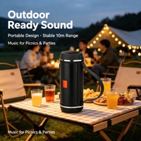 Haut-parleur radio FM mini portable sans fil double 3W stéréo Boombox rechargeable pour extérieur avec entrées AUX TF USB Audio