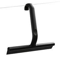 Nettoyeur de vitres de salle de bain avec support mural - Nettoyeur de vitres noir anti-rayures
