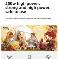 Alimentation Audio Intelligente Bluetooth 200W 220V/110V pour Camping Extérieur avec USB et Batterie Externe (Plomb-Acide)