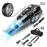 Aspirateur de voiture électrique multifonction 4 en 1, 90W haute puissance, avec gonfleur de pneus et souffleur pour le detailing automobile