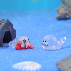 Mini petit <span class=keywords><strong>lion</strong></span> de mer ermite crabe pieuvre dessin animé série d'animaux marins Micro paysage aquarium aménagement paysager petit ornement - Product Image 3