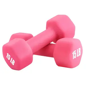 Neopreen Gecoate Handgewichtset Vrouwen 15 Pond Neopreen Lichte Gewichten Workout Dumbbell Vrouwelijke Plastic Dip In Halter