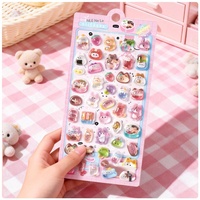Pegatinas 3D de Animales Miniatura, Lindas y Educativas, Hechas a Mano, de Cristal Epoxi, Kawaii, de Oso, Panda y Conejo, para Decoración de Álbumes de Recortes y Kpop, Venta al Por Mayor