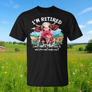 T-shirt pour femme « Je suis une vache retraitée, je suis heureuse de prendre ma retraite » - Product Image 3