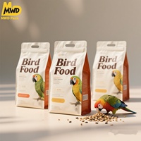 Fermeture à joint arrière Miaowadi et languette de suspension intégrée pour une distribution facile, PET brillant pour les pochettes de graines d'oiseaux Freshness Lock