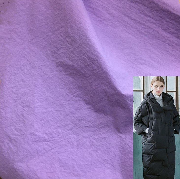 Лидер продаж, Модная стильная Водонепроницаемая сморщенная нейлоновая ткань 380T 40D для пуховика