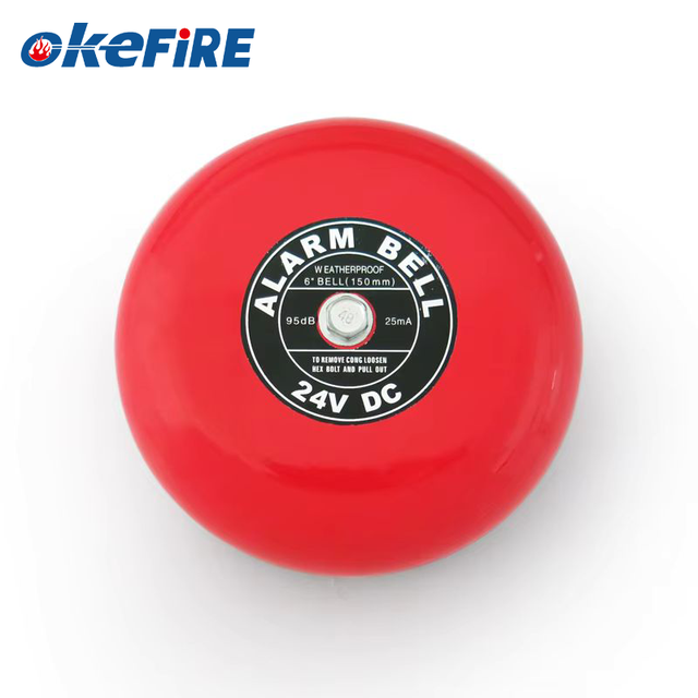 Rotary Fire Emergency Safety Electric 12V / 24V School Industrial Alarm 6 Inch Die-cast Aluminium Red 95dB Wall-mounted Bells