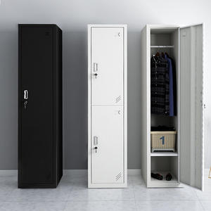 Armoire <span class=keywords><strong>de</strong></span> vestiaire métallique moderne à porte simple pour personnel, casier <span class=keywords><strong>de</strong></span> rangement en métal - Product Image 4