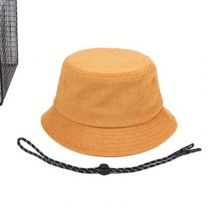 Sombrero de Pescador de Pana de Algodón Unisex para Otoño e Invierno, con Cuerda Cortavientos, Suave y Cálido, para Mujer, Regalo Promocional - Product Image 1