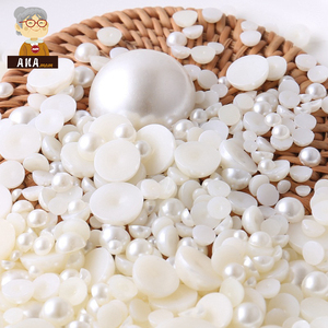 Venta al por mayor tamaño personalizado 25MM colorido Flatback perlas sueltas ABS perlas semiredondas diamantes de imitación para DIY <span class=keywords><strong>y</strong></span> fabricación de joyas - Product Image 1