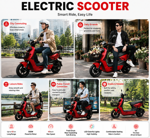 Moto électrique classique pour adultes, 3 vitesses, longue portée, vitesse élevée, 65 km/h, vitesse maximale 800 W, moteur sans balais, deux roues électriques - Product Image 2