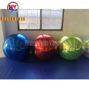 商用彩色聚氯乙烯充气反光球户外玩圣诞镜球和镜球