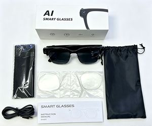 E09B Half-<b>Frame</b> AI Smart Glasses 8MP POV Camera 1080p Video <b>Record</b> AI Translation DNC Mic Smart Sunglasses 2026 - Product Image 1