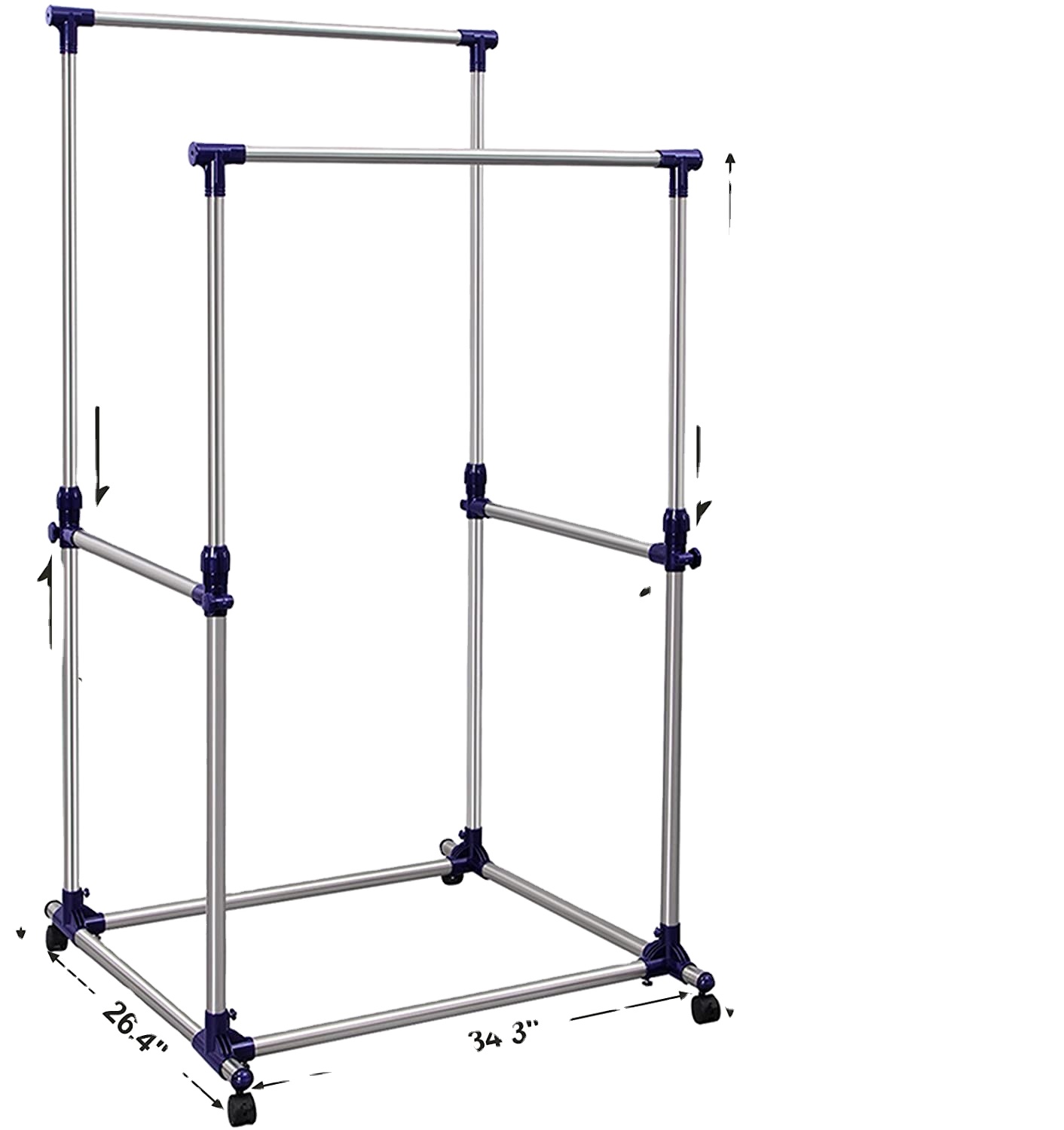 Регулируемая модная подвесная стойка с двойной рейкой и колесами