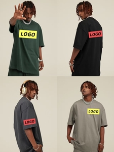 Camiseta de hombre al por mayor personalizada de 305 g/m², 100 % algodón, de alta calidad, estilo americano, a la moda, transpirable. - Product Image 2