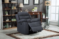 HOMERS Manuelles Relaxsofa-Set 3+2+1 aus Kunstleder, leicht zu reinigen, mit Bewegungsfunktion und Klapptisch für Wohnzimmermöbel