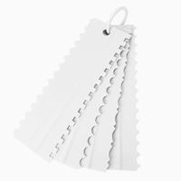 Ensemble de 4 grattoirs en plastique, peigne à contour pour gâteau, grattoir à fondant, décoration de gâteau, lisseur carré, grattoir à contour