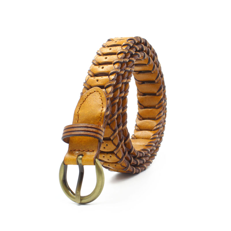 Лидер продаж 2022, ремень из воловьей кожи на заказ, оранжевый ремень из натуральной кожи для джинсов, гольфа, винтажный кожаный ремень для женщин