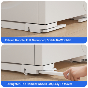 Support de base pour machine à laver Support élévateur, mobile, avec étagère de rangement Support de base mobile - Product Image 4