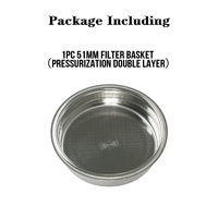 1 filtre à café réutilisable en acier inoxydable de 51 mm, panier filtrant pour tasse unique, pressurisé et poreux, pour porte-filtre