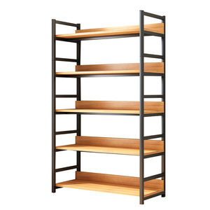 Estantería Minimalista de Madera para Libros, Apta para Salas de Estar, Elegante Combinación de Madera y Acero - Product Image 5