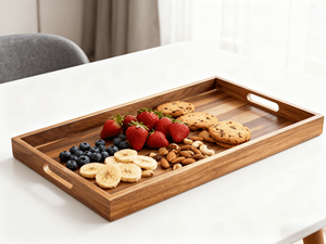 17-Inch Cổ Điển Keo Gỗ Sơn Mài Kết Thúc Khay Xử Lý Lớn Hình Chữ Nhật Trang Trí Lưu Trữ Khay Cho Nhà Bếp Phòng Khách Giường - Product Image 5