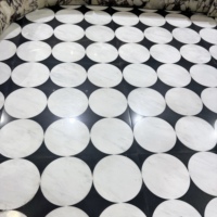Motif damier en marbre noir et blanc de luxe 12 "x 12" pour carreaux de mur et de sol