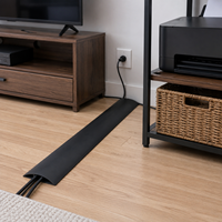 Protector de Cables para Piso de PVC, Canal Flexible para Gestión de Cables, Protección Contra Cables Caídos, para Cables de Extensión en Interiores, Hogar y Oficina