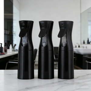 Botella de Spray Continuo Negra Brillante de 200ml, 300ml, 500ml para Peinado – Pulverizador de Niebla Fina para Salón y Uso Doméstico - Product Image 1