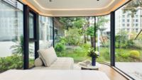 Maison Capsule Spatiale, Cabine Apple, Cabine Modulaire Intelligente, Hôtel Capsule Préfabriqué, Tiny Pod, Villa de Vacances Zcamp K6 avec Balcon