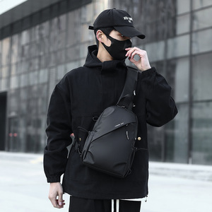 Men's Crossbody <b>Bag</b> Oxford Cloth Waterproof Chest <b>Bag</b> For Everyday Use Spring 2025 Gray <b>Black</b> Blue - Product Image 3
