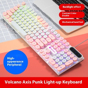 Mini Teclado retroiluminado PK100 RGB de 104 teclas, sensación mecánica dedicada para juegos, escritorio, portátil, interfaz USB, producto usado Gateron - Product Image 2