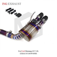 Catback de soupape de silencieux d'échappement de voiture en titane d'usine ING pour Ford Mustang GT 5.0L avec pièces de tuyau de tournage automatique de haute qualité