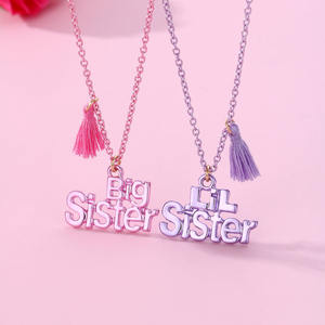 Conjunto de Collares con Letras de Moda en Rosa - Dulces y Lindos Collares de Aleación para Mejores Amigas, Conjunto de Colgantes con Letras a Juego para <span class=keywords><strong>Hermanas</strong></span> y Amigas - Product Image 5